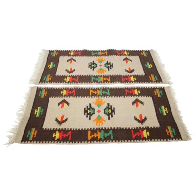 Mid-Century Wool Kilim Rugs, 1960s, Set of 2-TZ-919104