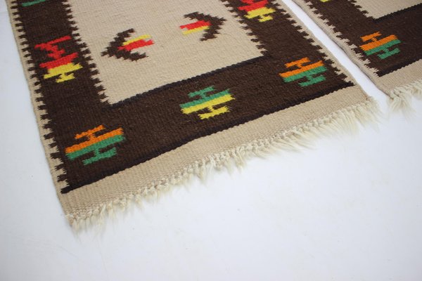 Mid-Century Wool Kilim Rugs, 1960s, Set of 2-TZ-919104