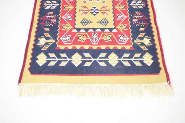 Mid-Century Wool Reversible Kelim Brussels Style Rug, 1960s-TZ-1117907