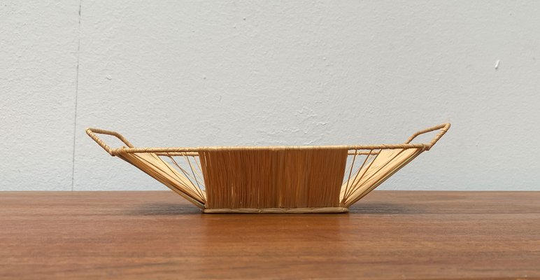 Mid-Century Woven Basket Tray Bowl-UAH-1189896