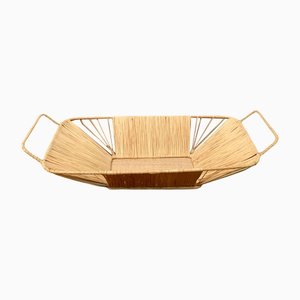 Mid-Century Woven Basket Tray Bowl-UAH-1189896