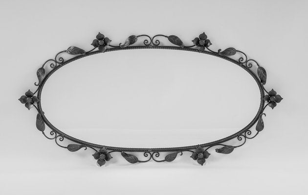 Mid-Century Wrought Iron Wall Mirror, 1960s-KQB-1437941