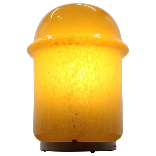 Mid-Century Yellow Art Glass Table Lamp from Valašské Meziříčí, 1960s