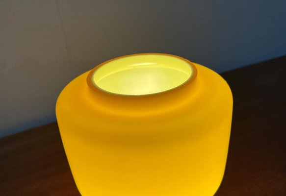 Mid-Century Yellow Glass Model 120 Table Lamp by Uno & Östen Kristiansson for Luxus, Vittsjö, Sweden, 1950s-UAH-1731887