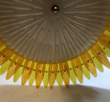 Mid-Century Yellow Murano Glass Ceiling Light, 1980-UH-1156081