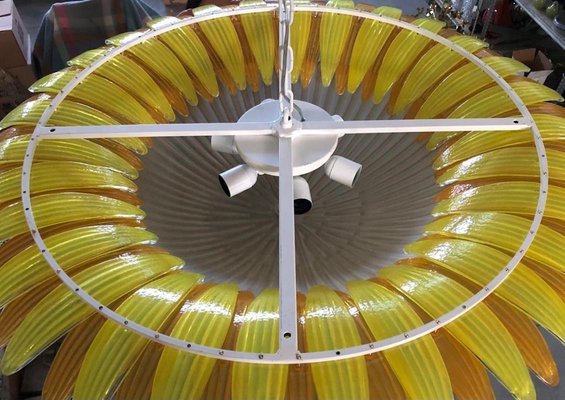 Mid-Century Yellow Murano Glass Ceiling Light, 1980-UH-1156081