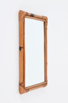 Mid-CenturyRectangular Mirror in Rattan, Bamboo and Wicker, Italy, 1970s-JDR-1743404