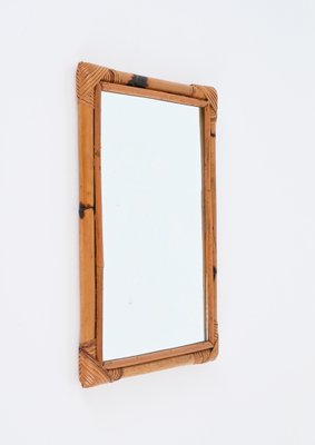 Mid-CenturyRectangular Mirror in Rattan, Bamboo and Wicker, Italy, 1970s-JDR-1743404