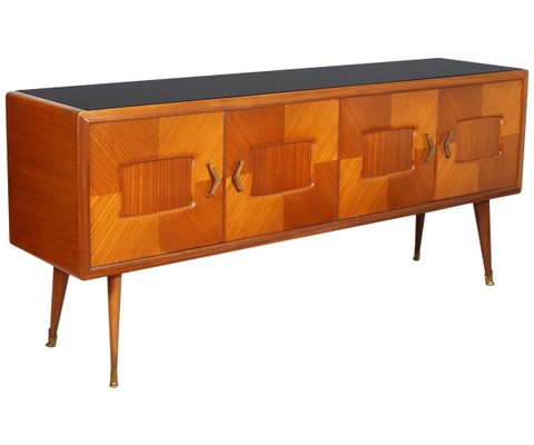 Mid-Centurys Sideboard in Walnut and Rosewood Veneer with Checkerboard by Paolo Buffa for Palaces of Cantù, 1940s, Set of 2-NJV-1314975