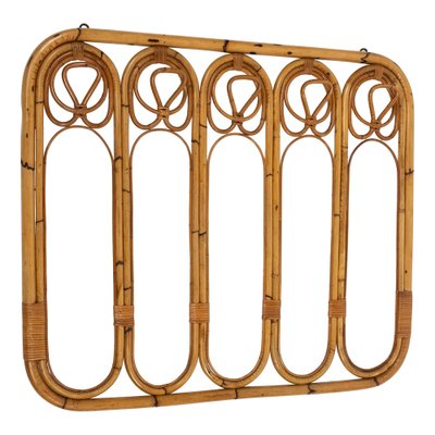 Midcentury Bamboo and Rattan Coat Rack Stand, Italy, 1960s-LYQ-1791334