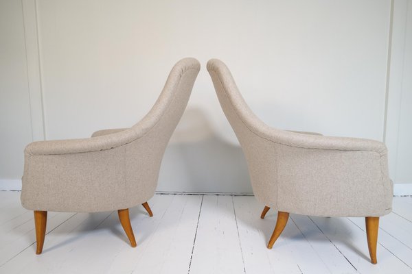 Midcentury Big Adam Lounge Chairs y Kerstin Horlin Holmquist from NK, Sweden, 1950s, Set of 2-UYK-1441735