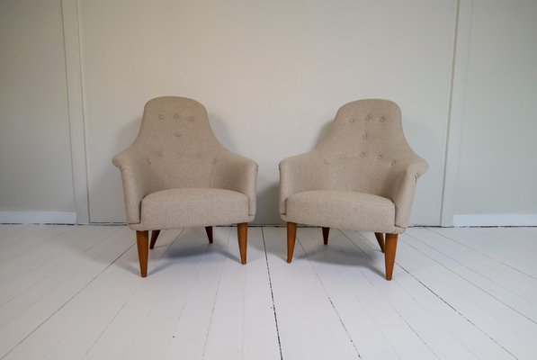 Midcentury Big Adam Lounge Chairs y Kerstin Horlin Holmquist from NK, Sweden, 1950s, Set of 2-UYK-1441735