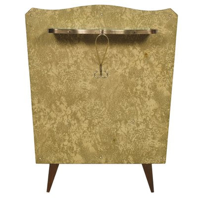 Midcentury Console in Gilded Brass & Plasticized Fabric by Brugnoli Mobili Cantù-NJV-1282792