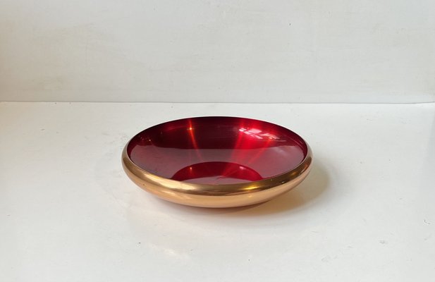 Midcentury Copper and Enamel Bowl by Odel Kobber, Norway, 1960s-LCR-1742539