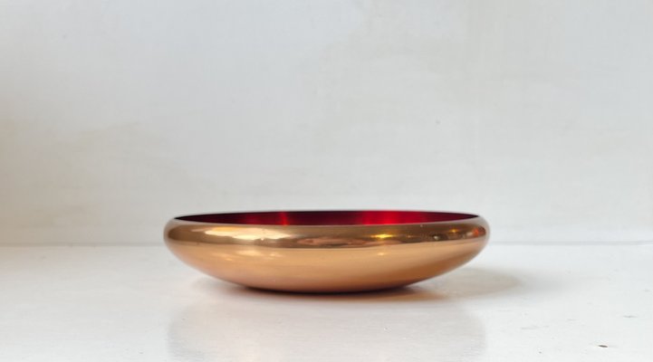 Midcentury Copper and Enamel Bowl by Odel Kobber, Norway, 1960s-LCR-1742539