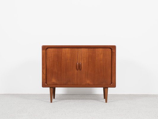 Midcentury Danish Cabinet with Tambour Doors in Teak from Dyrlund, 1960s-MF-2024077