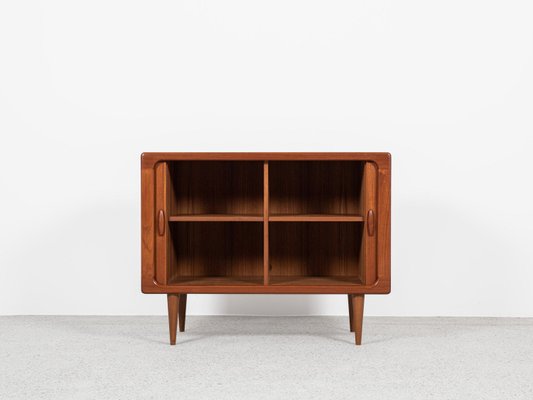 Midcentury Danish Cabinet with Tambour Doors in Teak from Dyrlund, 1960s-MF-2024077