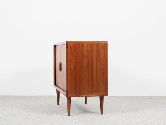 Midcentury Danish Cabinet with Tambour Doors in Teak from Dyrlund, 1960s-MF-2024077