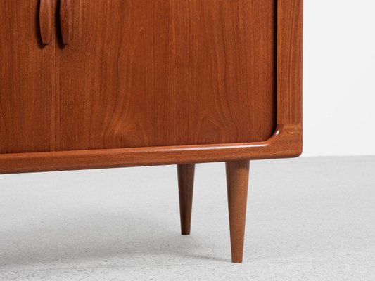 Midcentury Danish Cabinet with Tambour Doors in Teak from Dyrlund, 1960s-MF-2024077