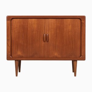 Midcentury Danish Cabinet with Tambour Doors in Teak from Dyrlund, 1960s-MF-2024077