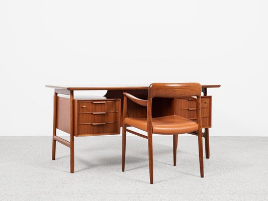 Midcentury Danish Desk in Teak by Omann Jun, 1960s-MF-2041501