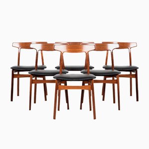 Midcentury Danish Dining Chairs in Rosewood by Henning Kjaernulf for Bruno Hansen, 1960s, Set of 6-MF-2041503