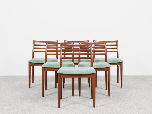 Midcentury Danish Dining Chairs in Teak attributed to Erling Torvits, 1960s, Set of 6-MF-2034066