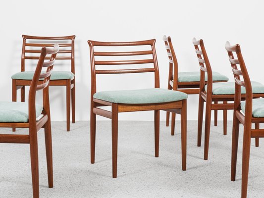 Midcentury Danish Dining Chairs in Teak attributed to Erling Torvits, 1960s, Set of 6-MF-2034066