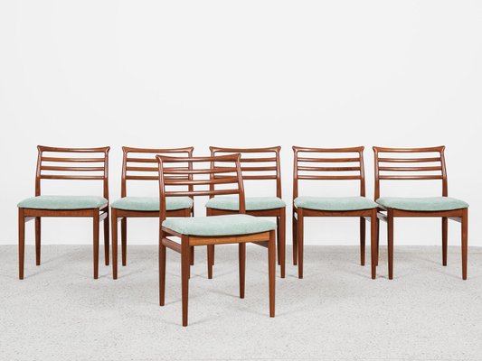 Midcentury Danish Dining Chairs in Teak attributed to Erling Torvits, 1960s, Set of 6-MF-2034066