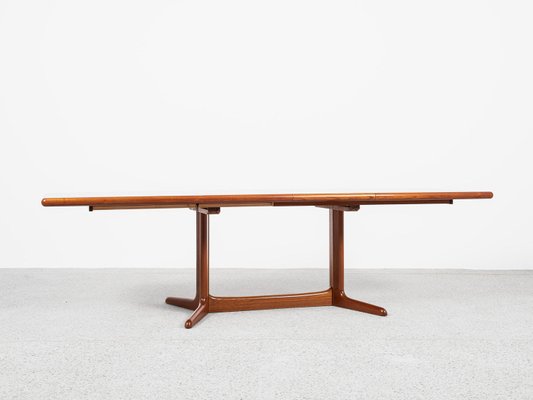 Midcentury Danish Extendable Oval Dining Table in Teak from Skovby, 1960s-MF-2024081