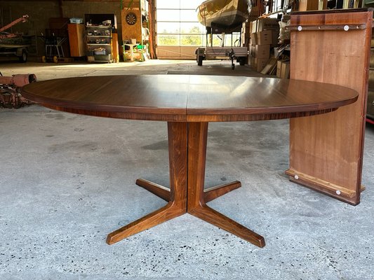 Midcentury Danish Rosewood Round Dining Table from Skovby Møbler - with 2 Plates - 1960s-GON-1722675