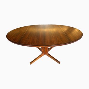 Midcentury Danish Rosewood Round Dining Table from Skovby Møbler - with 2 Plates - 1960s-GON-1722675