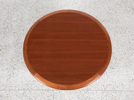 Midcentury Danish Round Coffee Table in Teak and Cane by Johannes Andersen for Silkeborg, 1960s-MF-2024080