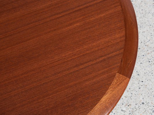 Midcentury Danish Round Coffee Table in Teak and Cane by Johannes Andersen for Silkeborg, 1960s-MF-2024080