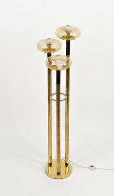 Midcentury Floor Lamp in Brass and Murano Glass, 1970s-LYQ-2035236