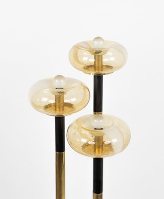 Midcentury Floor Lamp in Brass and Murano Glass, 1970s-LYQ-2035236