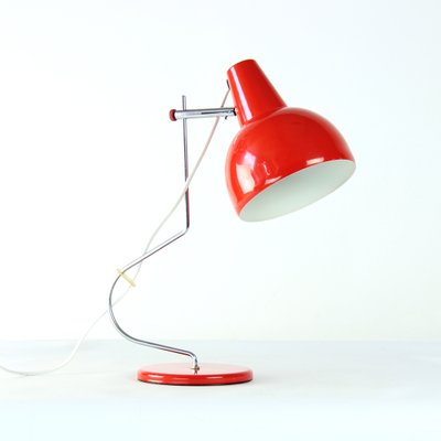 Midcentury Lidokov L193 Table Lamp in Red Metal by Josef Hurka, 1960s-UL-1977230