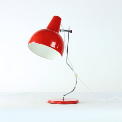 Midcentury Lidokov L193 Table Lamp in Red Metal by Josef Hurka, 1960s-UL-1977230