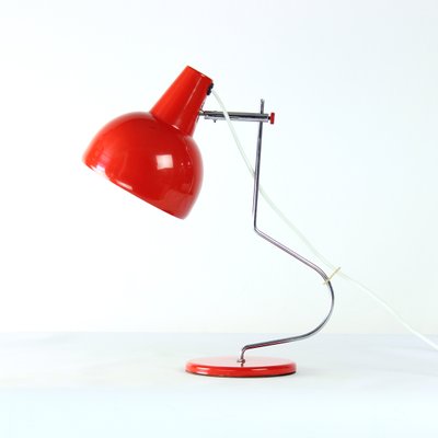 Midcentury Lidokov L193 Table Lamp in Red Metal by Josef Hurka, 1960s-UL-1977230