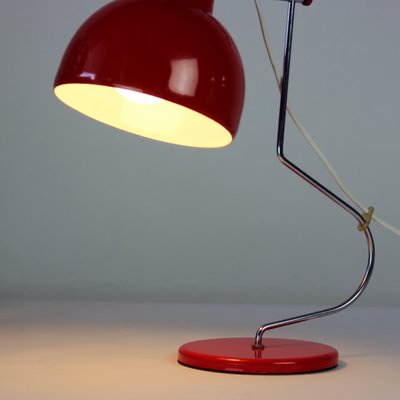 Midcentury Lidokov L193 Table Lamp in Red Metal by Josef Hurka, 1960s-UL-1977230