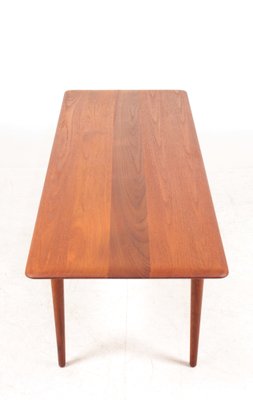 Midcentury Low Table in Solid Teak and Cane by White & Mølgaard, Made in Denmark From France & Søn / France & Daverkosen-FK-1140985