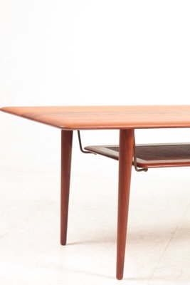 Midcentury Low Table in Solid Teak and Cane by White & Mølgaard, Made in Denmark From France & Søn / France & Daverkosen-FK-1140985