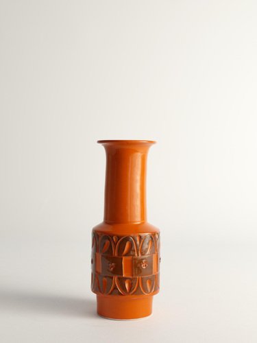 Midcentury Modern Orange Stoneware Vase by Fratelli Fanciullacci, 1960s