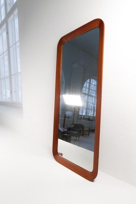 Midcentury Modern Sculptural Wall Mirror in Teak and Crystal Glass, 1960s-UYK-1808283