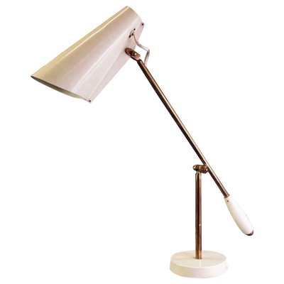 Midcentury Modern White Table Lamp by Birger Dahl, 1950s-RUK-2028725