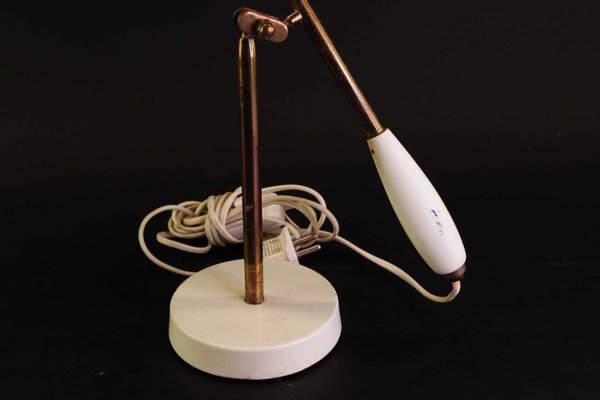 Midcentury Modern White Table Lamp by Birger Dahl, 1950s-RUK-2028725