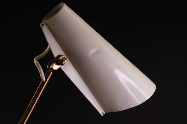 Midcentury Modern White Table Lamp by Birger Dahl, 1950s-RUK-2028725