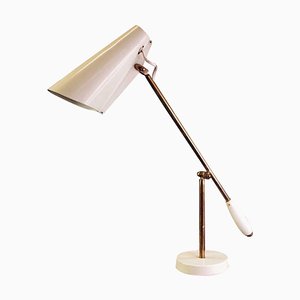 Midcentury Modern White Table Lamp by Birger Dahl, 1950s-RUK-2028725