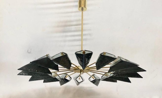 Midcentury Murano Glass Chandelier, 1980s-UH-787475