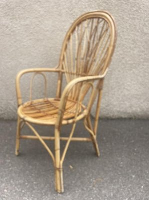 Midcentury Rattan Armchairs, 1950s, Set of 2-SDV-1330601